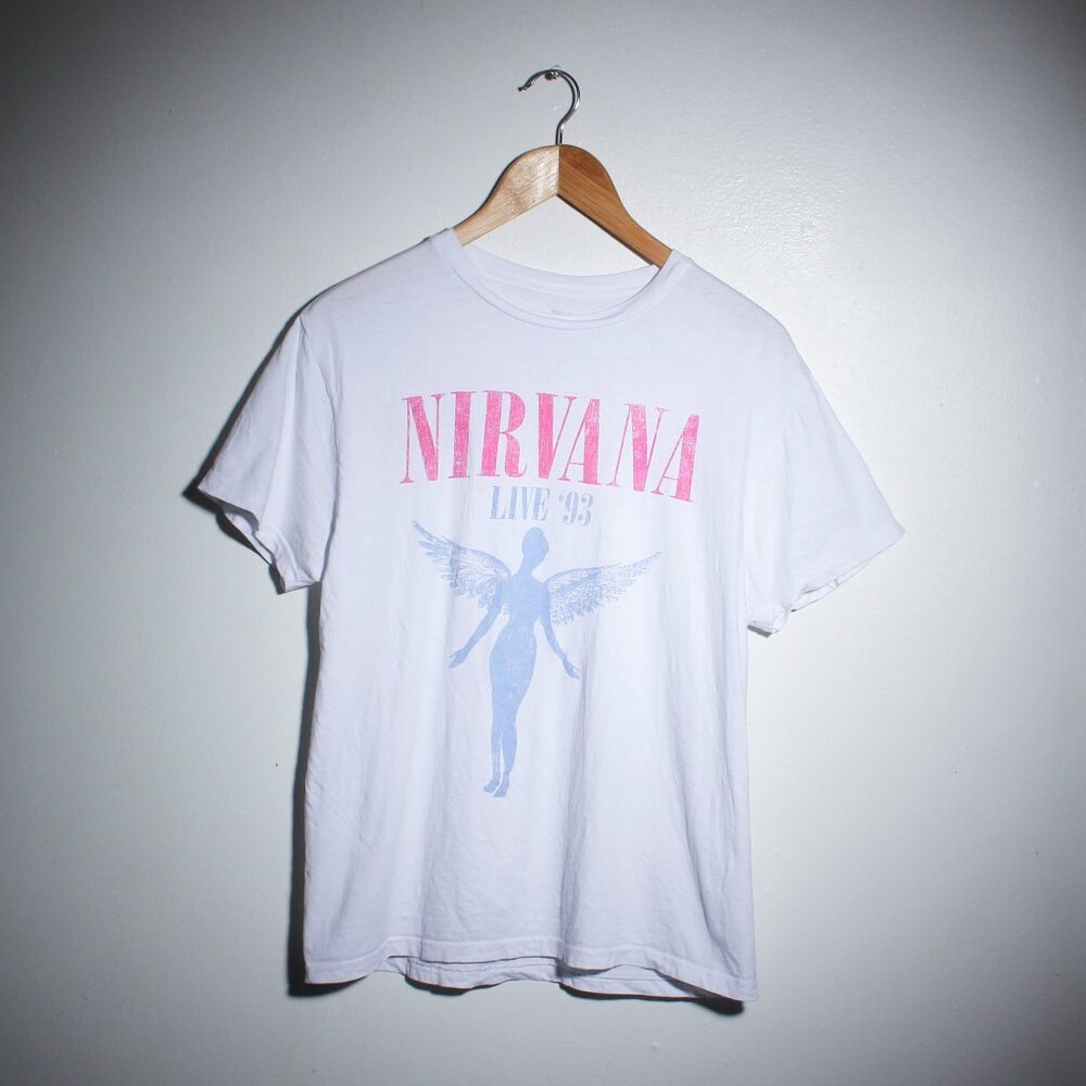 Nirvana Live 93 Shirt Medium White Band Tee